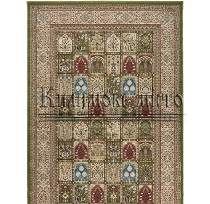 High-density carpet Royal Esfahan-1.5 3078F Green-Cream - высокое качество по лучшей цене в Украине.